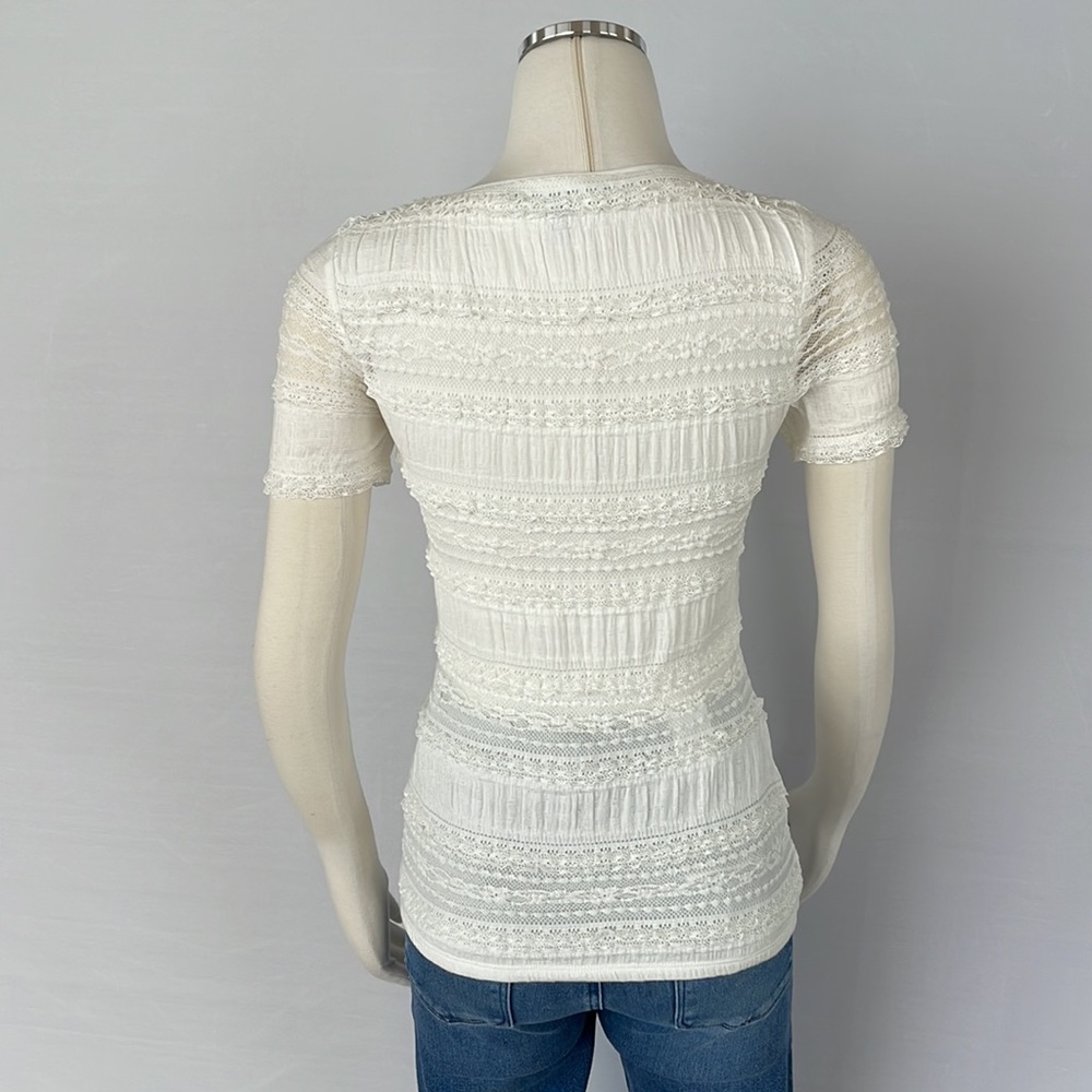 WHBM Lace Top Stretchy Ecru XX Small - Picture 10 of 15